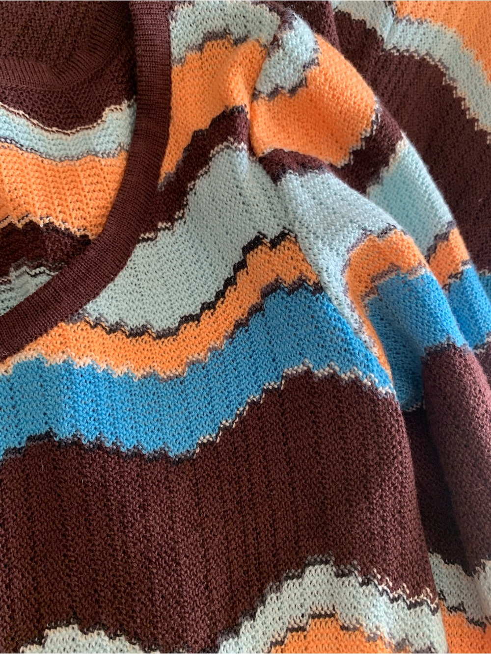 Missoni Crocheted Blue Brown Orange Knit Sweater Dress - Picture 7 of 10